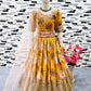 Attractive Yellow Colored Heavy Fox Georgette Embroidered Sequins Work Gown For Girls