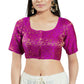 Charming Purple Colored Designer Elbow Sleeves Pattern Readymade Blouse For Women