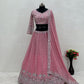 Pink Color Heavy Embroidered Sequins Work Lehenga Choli With Dupatta Near Me