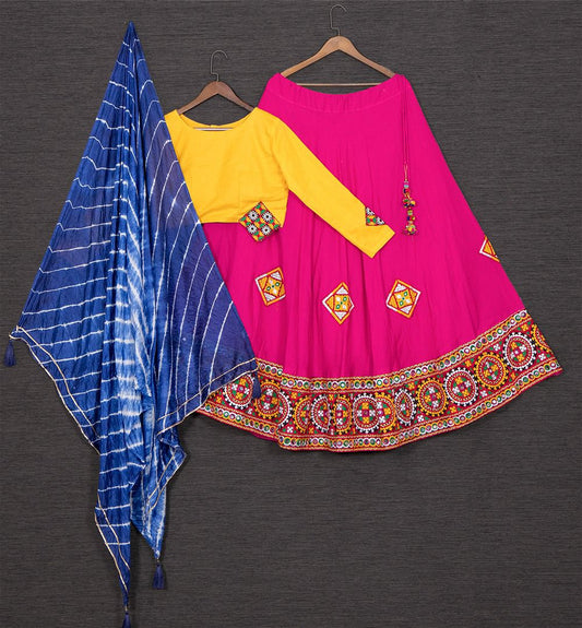 Elegant Cotton Chaniya Choli Set With Dupatta For Women