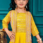 Elegant Yellow Color Silk Embroidered Dhoti Model Kurti Suits For Girls Near Me