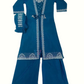 Stunning Teal Blue Color Satin Silk Palazzo Suits With Embroidery And Sequins Work For Kids Girls