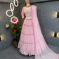 Fabulous Pink Color Embroidery Party Wear Georgette Lehenga choli With Mirror Work Border