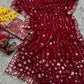 Beautiful Maroon color Soft Georgette Sequins Embroidery Work Sarees For Women In USA