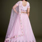 Pleasing Pink Color Georgette Sequins Work Lehenga In USA