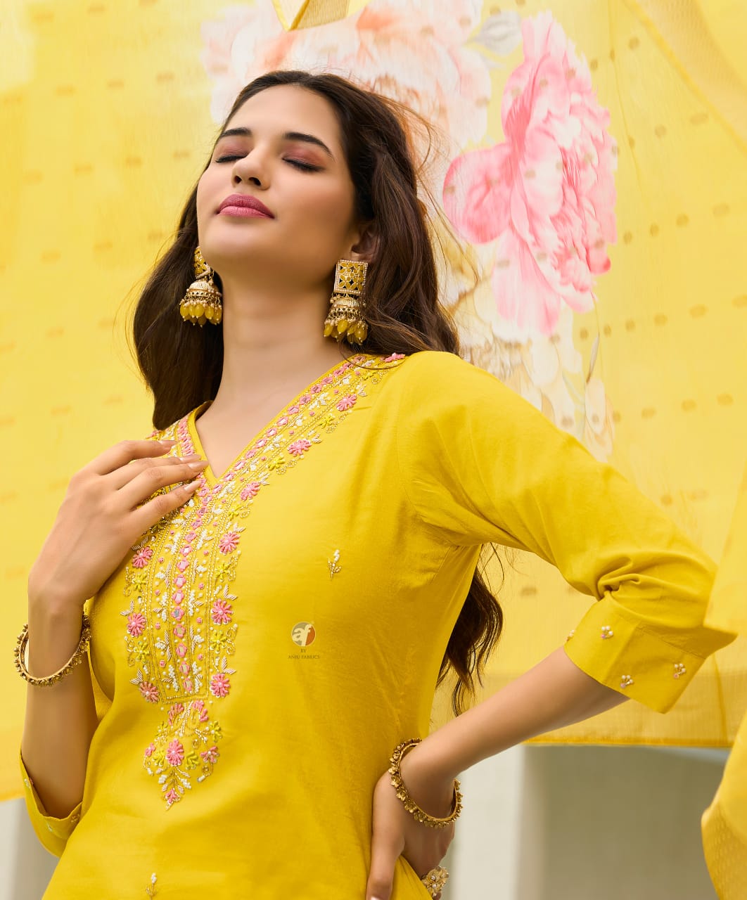 Dazzling Yellow Color Simmer Hand Worked Salwar Suits And Dupatta Set Near Me