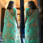 Attractive Green Colored Linen Saree Near Me