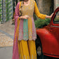 Attractive Multicolor Embroidered Chinon Chiffon Designer Pakistani Salwar Suit For Women