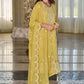  Yellow Color Soft Organza Salwar Suits Near Me