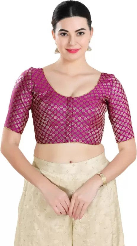 Attractive Dark Pink Color Ready To Wear Designer Blouse For Women
