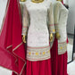 Dazzling White Georgette Embroidery Sequence Work Top-Bottom And Dupatta Set