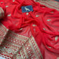 Attractive Red Color Designer Party Wear Georgette Embroidery Work Sequins Saree For Women In Casagrande
