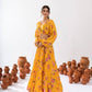 Beautiful Yellow Color Floral Printed Tier Lehenga With Crop Top