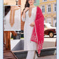 Pleasing White Color Designer Rayon Salwar Suits With Bottom And Fancy Printed Dupatta