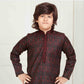 Beautiful Maroon Colored Poly Cotton Kurta With Pajama Set Near Me