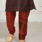 Maroon Colored Poly Cotton Kurta With Pajama Set For Kids In Gilbert