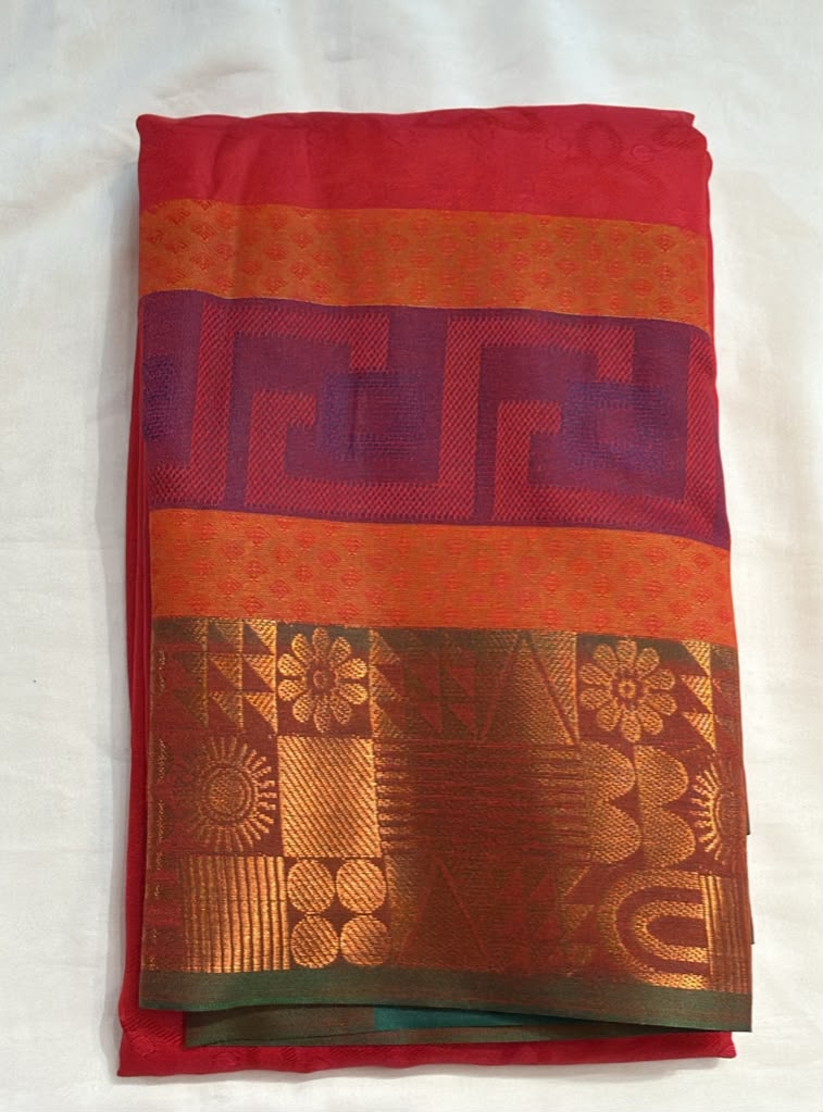 Attracive Pink And Golden Color Art Silk Saree With Zari Work Border For Women
