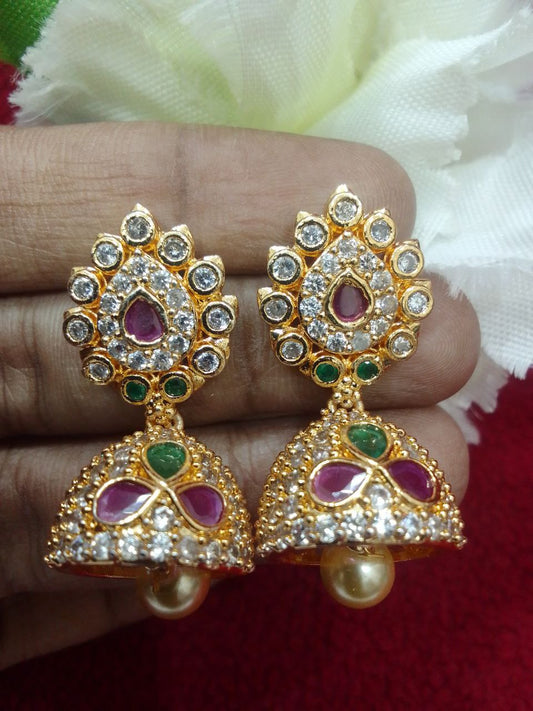 Stunning Multicolored Gold Plated Earrings For Women