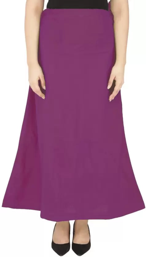 Attractive Purple Color Women's Cotton Readymade Petticoat For Saree