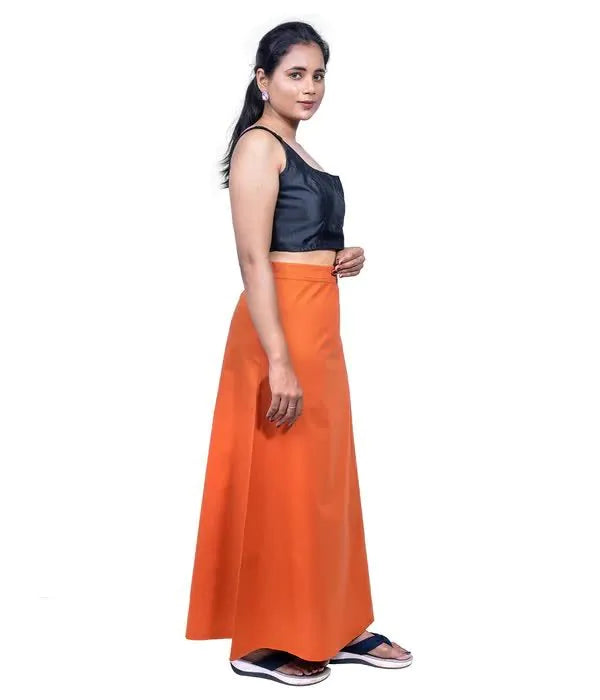 Attractive Orange Color Readymade Cotton Women's Petticoat For Saree In Chandler