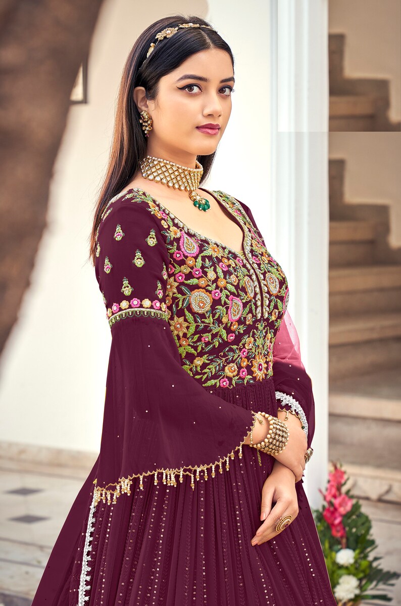 Purple Colored Wedding Wear Salwar Suits For Women In Tucson