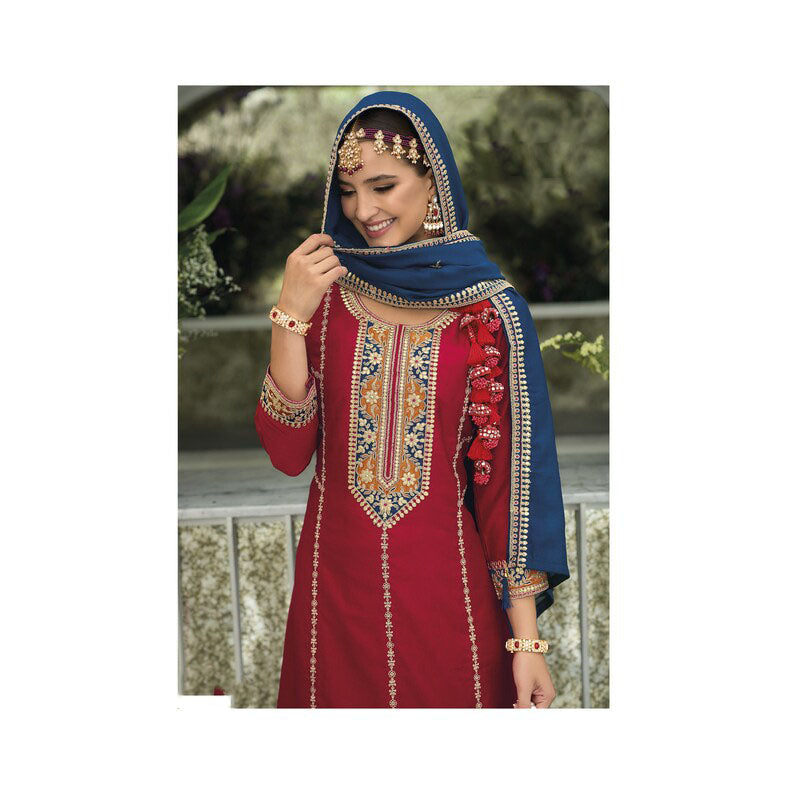 Beautiful Red Kurti With Embroidery Work For Women In USA