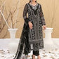 Attractive Black Colored Faux Georgette With Embroidery Work Salwar Suits For Women