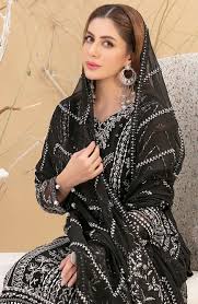 Attractive Black Faux Georgette With Salwar Suits For Women Near Me