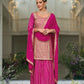 Gorgeous Pink Color Premium Silk Heavy Embroidery Collection Readymade Palazzo Suits