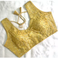 Elegant Sandal Colored Thread And Sequins Work Stretchable Blouse For Women