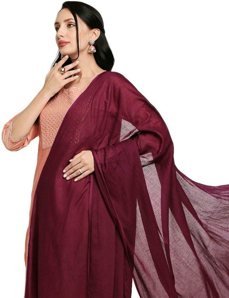 Gorgeous Maroon Color Women's Chiffon Dupatta Near Me