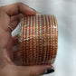 Pretty Red Colored Fancy Design Glass Bangles For Women 