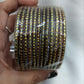 Attractive Maroon Color Checked Design Glass Bangles For Women