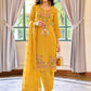 Beautiful Organza Party Wear Designer Kurti Suits With Mustard Yellow Color