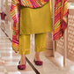 Yellow Colored Chanderi Silk Straight Salwar Suits With Muslin Printed Dupatta For Women In Tucson