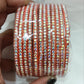 Attractive Orange Color Checked Design Bangles For Women