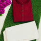 Appealing Maroon Color Cotton Kurta Set With Pajama Pants For Kids