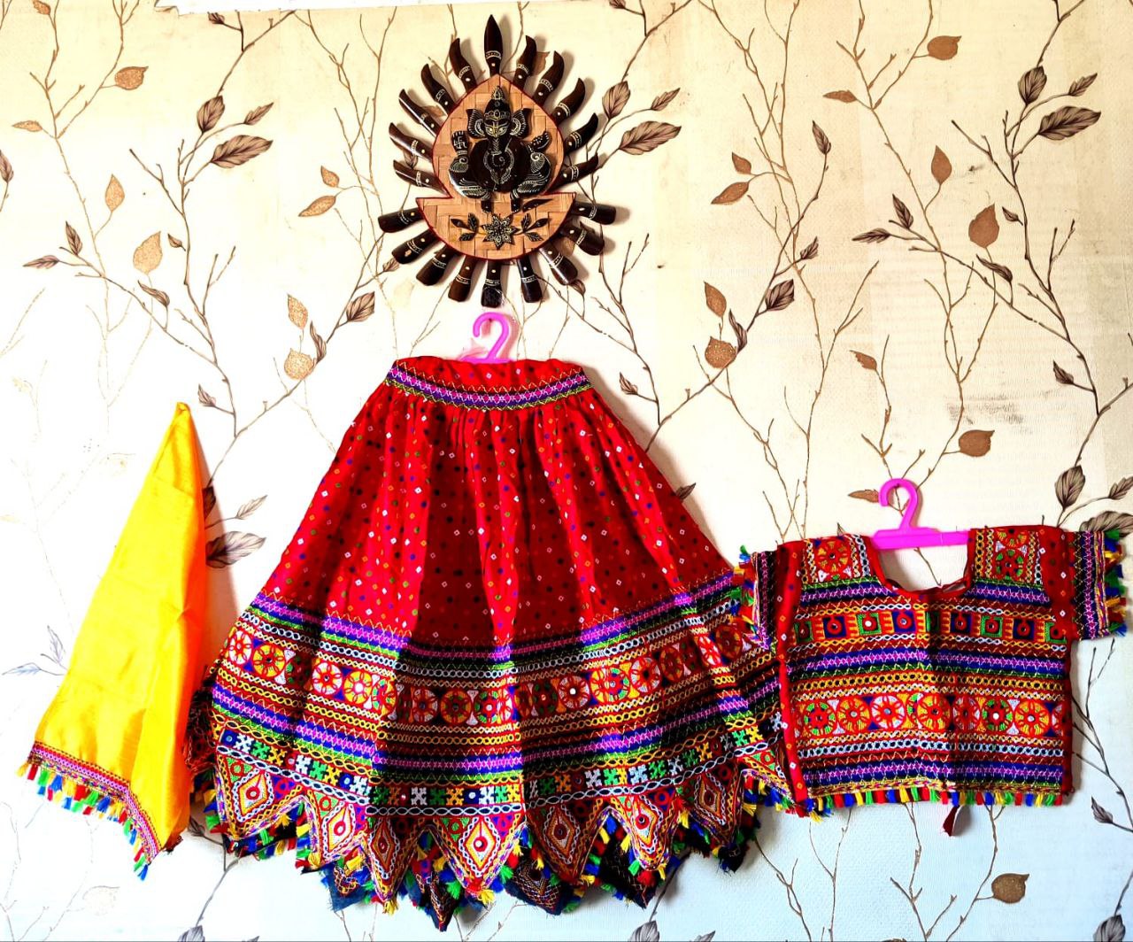 Appealing Navaratri Lehenga Choli In Embroidery And Mirror Work
