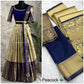 Dazzling Royal Peacock Blue Designer Banarasi Silk Half saree Lehenga Choli With Dupatta