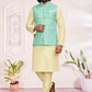 Attractive Sky Blue Color Wedding Kurta Jacket With Pajama