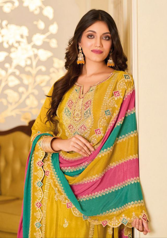 Dazzling Yellow Colored Premium Silk Kurtis Near Me