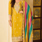 Dazzling Yellow Colored Premium Silk With Embroidery Work Salwar Suits