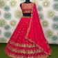 Attractive Red Color Embroidery With Sequins Work Lehenga Choli For Women
