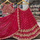 Attractive Red Color Embroidery With Sequins Work Lehenga Near Me
