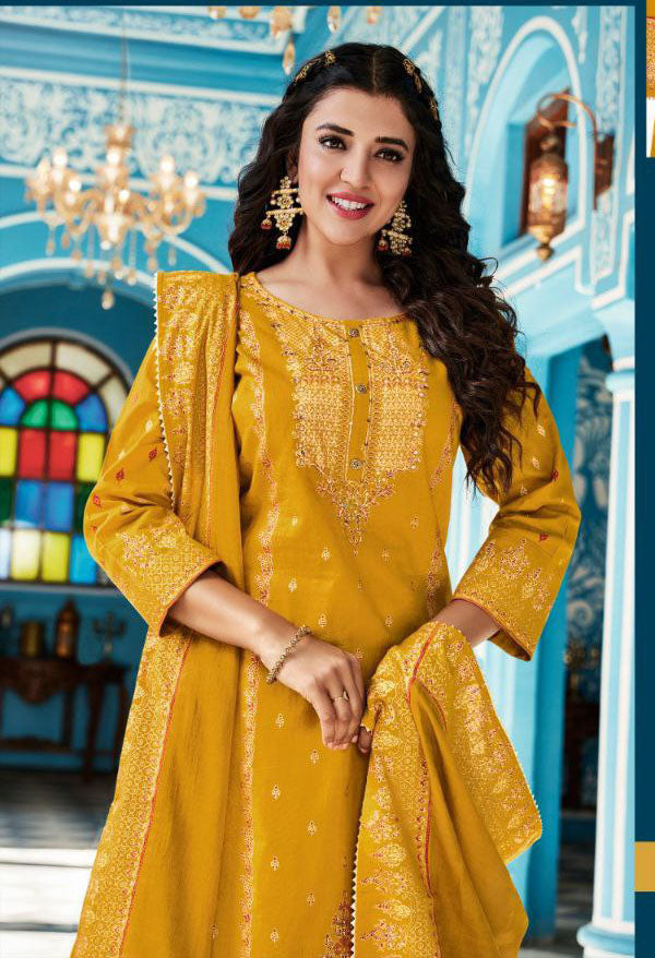 Elegant Mustard Yellow Colored Heavy Cotton Kurti And Suits Near Me