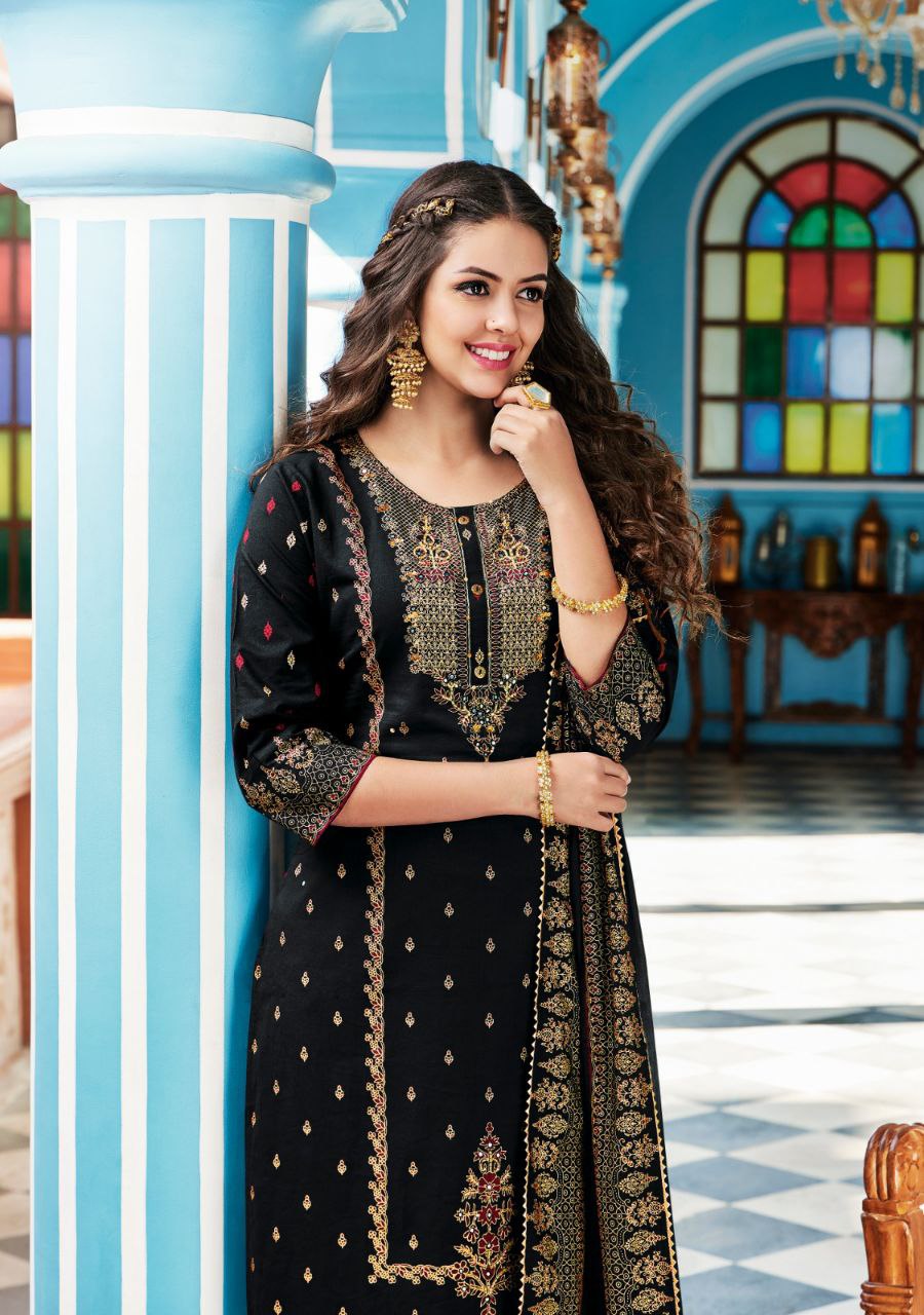 Beautiful Black Colored Cotton Palazzo Suits Near Me