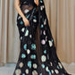 Gorgeous Black Color Designer Multicolor Sequins And Sequins lace Border Saree For Women