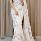 Elegent White Color Designer Multicolor Sequins And Sequins lace Border Saree For Women