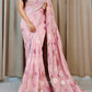 Beautiful Pink Color Designer Multicolor Sequins And Sequins lace Border Saree For Women