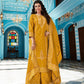 Elegant Mustard Yellow Colored Heavy Cotton Kurti And Suits With Mul Cotton Dupatta